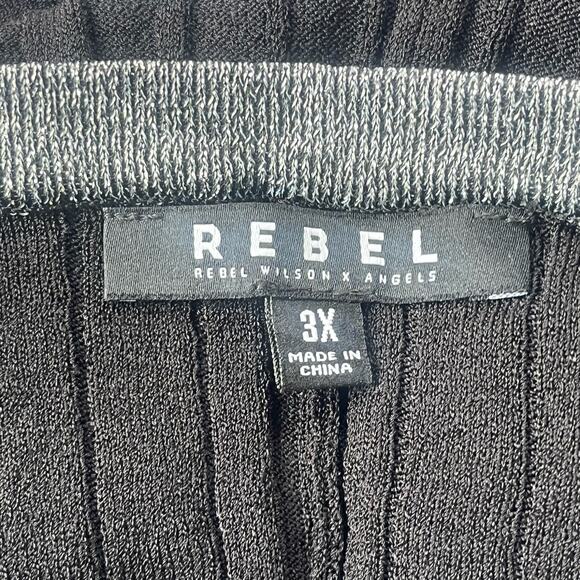 Rebel Wilson Angel Ribbed Sweater Sz 3X Preppy V-Neck Holiday Glitter Metallic - Picture 10 of 12